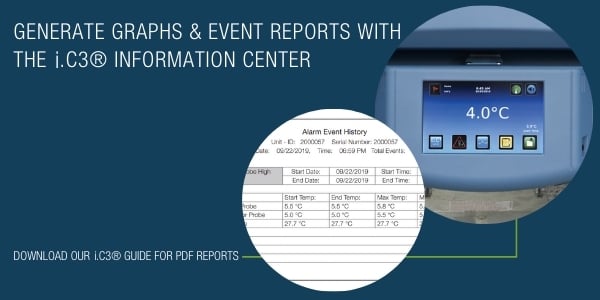 i.C3® Information Center with a closeup of a PDF report for alarm event history